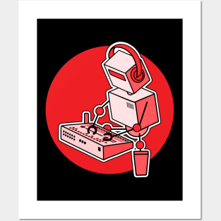 Robot Playing Drum Machine Posters and Art